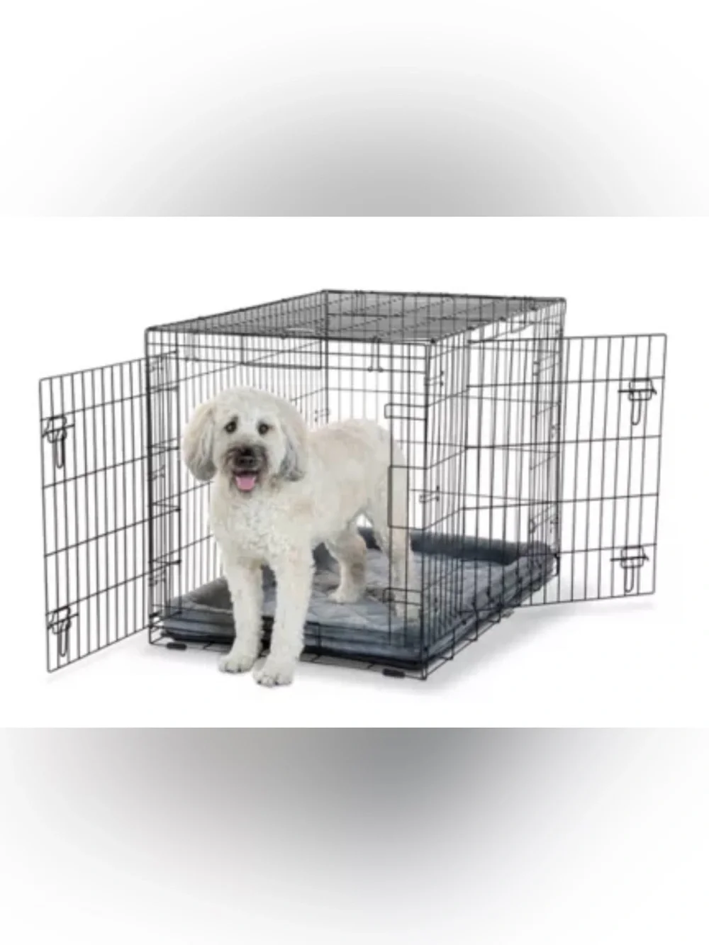 Top Paw® Double Door Folding Wire Dog Crate w/ Divider Panel - Leak Prook Tray